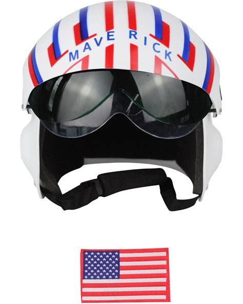 Adults Air Force Combat Pilot White Maverick Helmet Costume Accessory