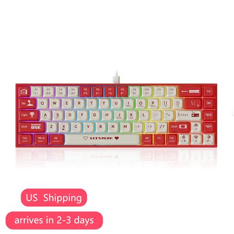 AK680 60 Wired Mechanical Gaming Keyboard Hot Swappable RGB Rainbow Backlit UV Printing And EVA