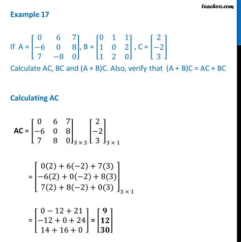 Example 17 Calculate AC BC A B C Also Verify Examples