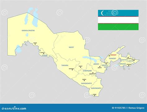 Uzbekistan Map Cdr Format Stock Vector Illustration Of Guliston