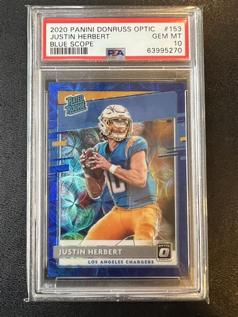 Justin Herbert 2020 Optic 153 Blue Scope PSA 10 Price Guide Sports