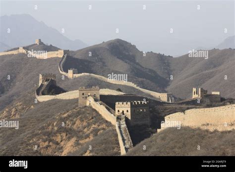 An aerial view of the Great Wall in China Stock Photo - Alamy