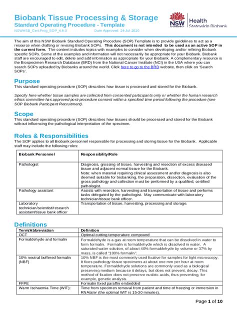 20 Free Standard Operating Procedure SOP Templates Doc Template