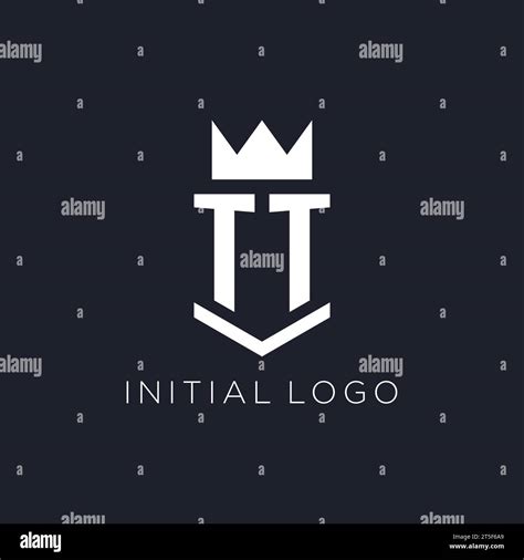 Tt Logo With Shield And Crown Initial Monogram Logo Design Ideas Stock