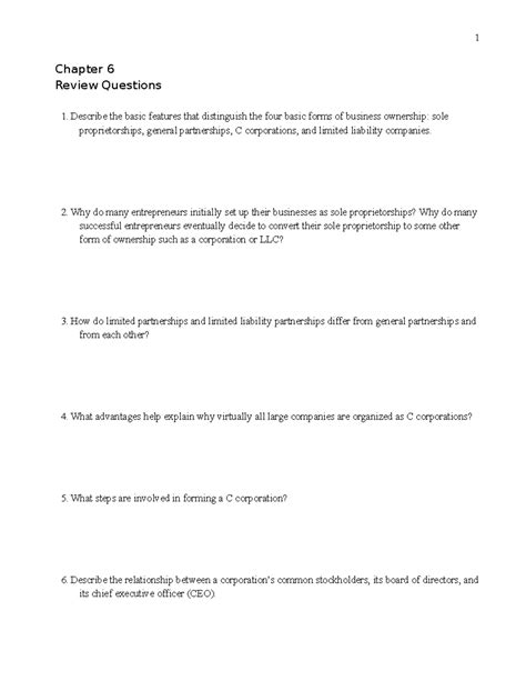 Chapter 6 Review Questions 2 1 Chapter 6 Review Questions 1 The Basic