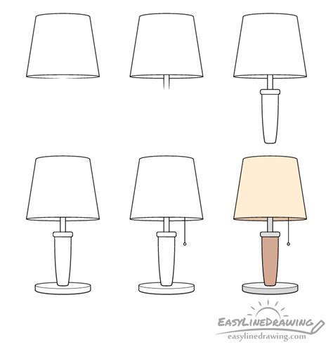 How to Draw a Lamp Step by Step - EasyLineDrawing