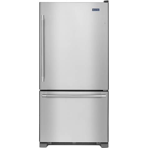 Maytag 18 6 Cu Ft Bottom Freezer Refrigerator Stainless Steel At