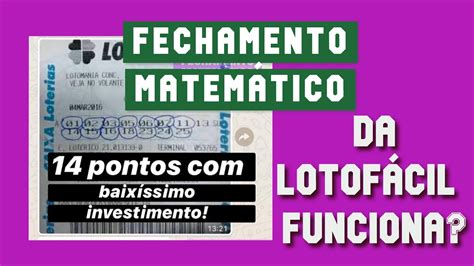 Fechamento MATEMÁTICO Da LotoFácil FUNCIONA YouTube