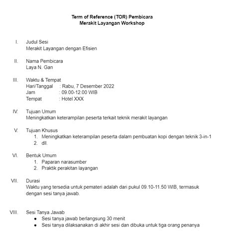 Apa Itu Term Of Reference Tor Cara Membuat Dan Contohnya