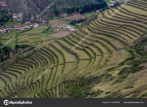 Agricultural Terraces Of Inca Ruins Of Pisac Peru — Stock Photo