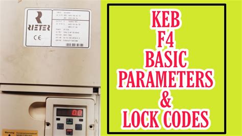 How To Set Keb F4 Basic Parameters Keb F4 Keb F5 Vfd Repairing