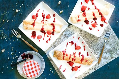 Mascarpone Stuffed Crepes With Raspberry Preserves A Mother S Day Treat Grace J Silla