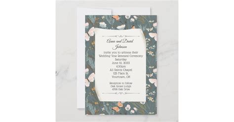 Butterlies And Wildflowers Design For Vow Renewal Invitation Zazzle