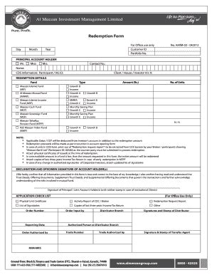 Al Meezan Redemption Form Fill Online Printable Fillable Blank