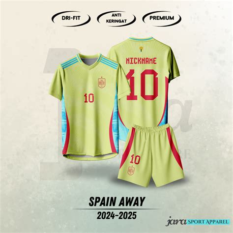 Jual Jersey Spain Spanyol Away Euro 2024 2025 Custom Nama Nomor