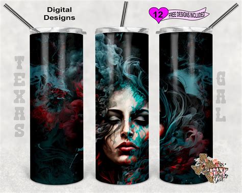 Watercolor Tumbler Wrap Pretty Girl 20 Oz Tumbler Sublimation Design Digital Download Etsy