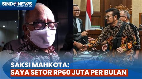 Sidang SYL Saksi Mahkota Benarkan Ada Patungan Eselon I Di Kementan