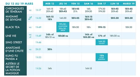 Planning Ciné 220