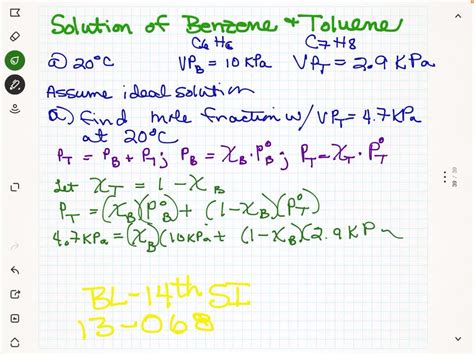 The Vapor Pressure Of Toluene Is Kpa At C And Kpa At