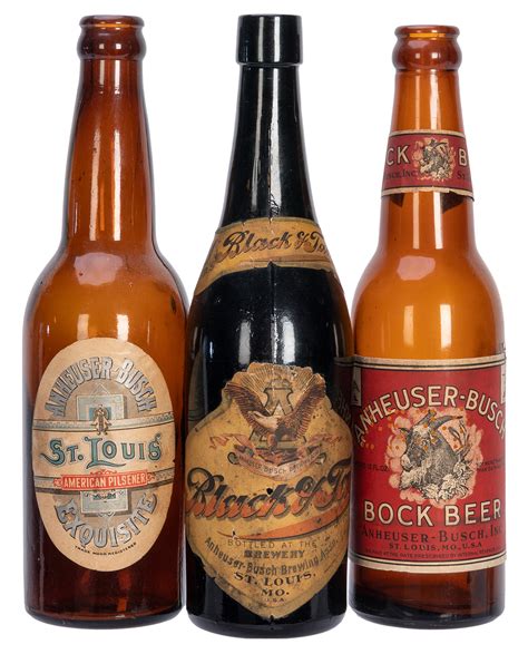 Lot Detail Three Old Anheuser Busch Beer Bottles St Louis Anheuser