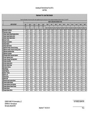 Fillable Online Doit Maryland Attachment F A1 Labor Rate Schedule