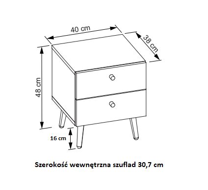 Szafka nocna na nóżkach Umeblowana