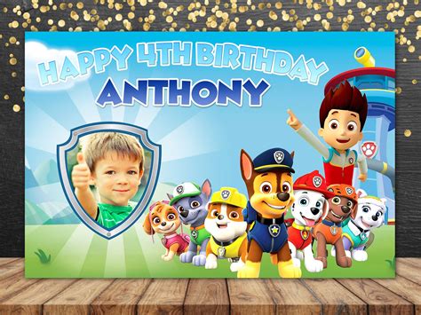 Paw Patrol Bakcdrop Paw Patrol Backdrop Birthday Paw Patrol Banner Digital File Paw Patrol