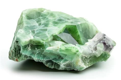 Piedra De Jade Aislada Un Cristal De Roca Mineral Verde Con Fondo