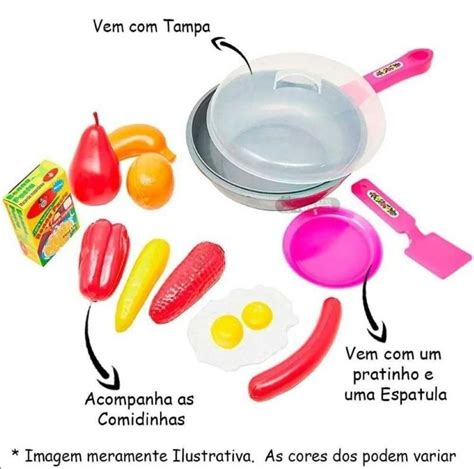 Kit Cozinha Frigideira Gourmet Infantil Comidinhas Pica Pau