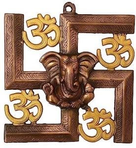 Decorhouse Lord Ganesha On Swastik With Om Wall Hanging Price In India