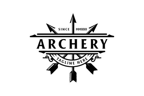 Vintage Arrow Arrowhead Badge Emblem For Archer Archery Sport Logo