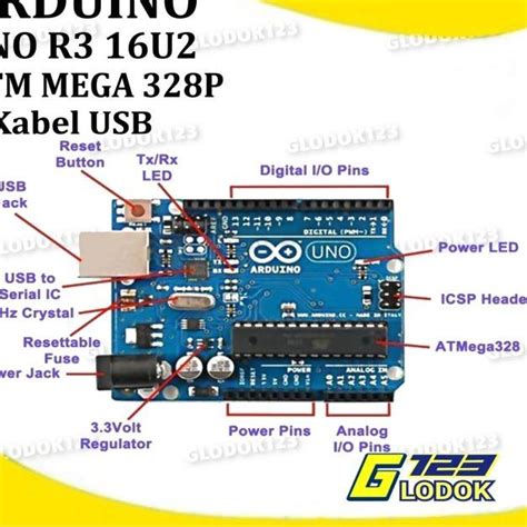 Jual Arduino Uno R U Atmega P Dip Kabel Usb Tanpa Bubble