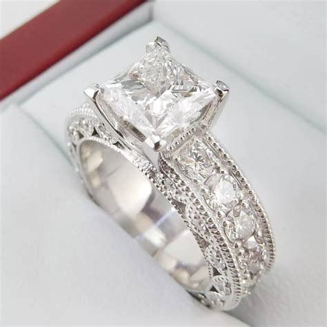 Split Shank Platinum Diamond Halo Engagement Ring Style Diamondnet