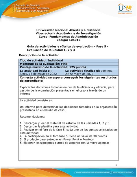 Guía de actividades y rúbrica de evaluación Fase 5 Universidad