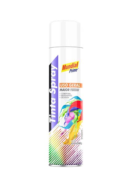 Tinta Spray Uso Geral Ml Branco Ug Mundial Prime Te Mundial