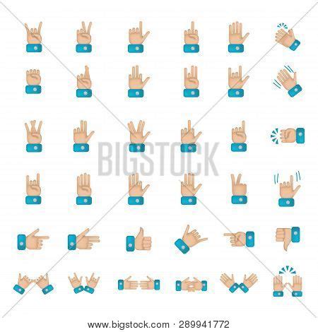 Set Hand Emoticon Vector Photo Free Trial Bigstock