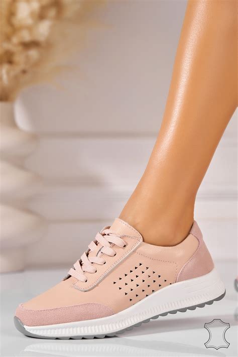 Adidasi Piele Naturala Nude Nelle Reverse Ro