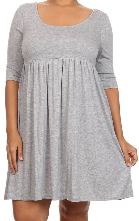 Bny Corner Women Plus Size Half Sleeve Solid Babydoll Casual Tunic