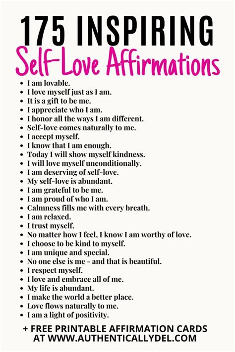 65 Powerful Affirmations For Self Love Healing Artofit