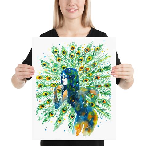 Peacock Girl Power Women Power She Persisted Inspirational Poster Quote Wall Art Quote