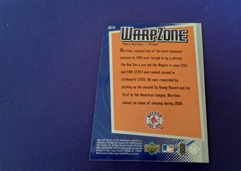 2000 UPPER DECK IONIX WARP ZONE PEDRO MARTINEZ NRMT MT OR BETTER WZ14