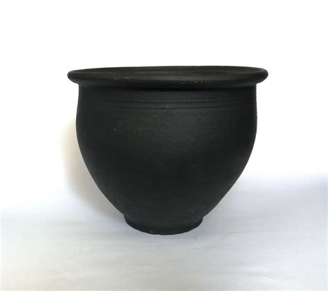 Home Living Wabi Sabi Pottery Black Clay Vessel Rustic Ceramic Pot