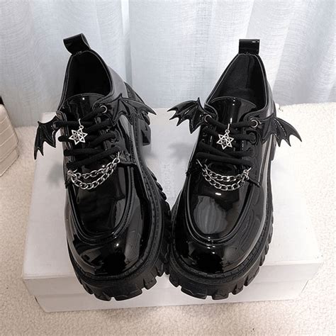 Unleash The Night Women S Gothic Bat Wing Platform Shoes Stomp The