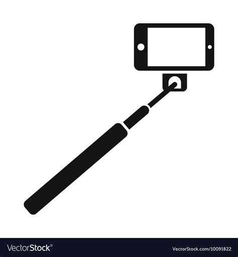 Selfie Stick And Smartphone Icon Simple Style Vector Image