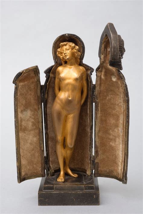 A Movable Nude In A Iron Maiden Vienna Bronze Ca 1900 Chimara