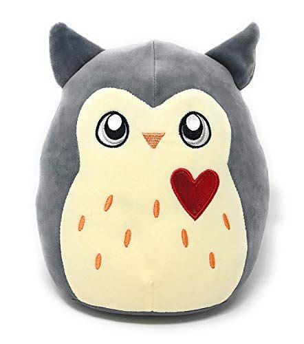 Squishmallow Kellytoy 8 Inch Gray Owl Squad Super Soft Pl