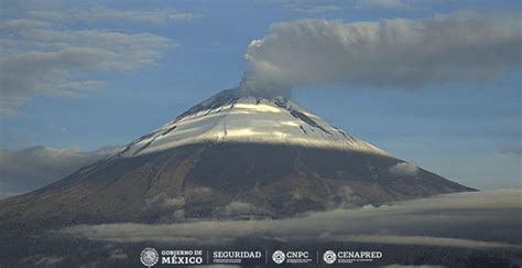 Volcán Popocatépetl registra 19 exhalaciones en las últimas 24 horas