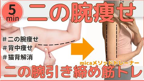 【二の腕痩せダイエット】二の腕トレーニングで二の腕と背中痩せが出来る！タプタプの二の腕を引き締めよう Youtube