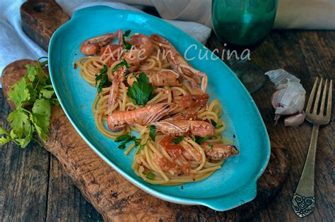 Spaghetti Con Scampi Primo Di Pesce Semplice