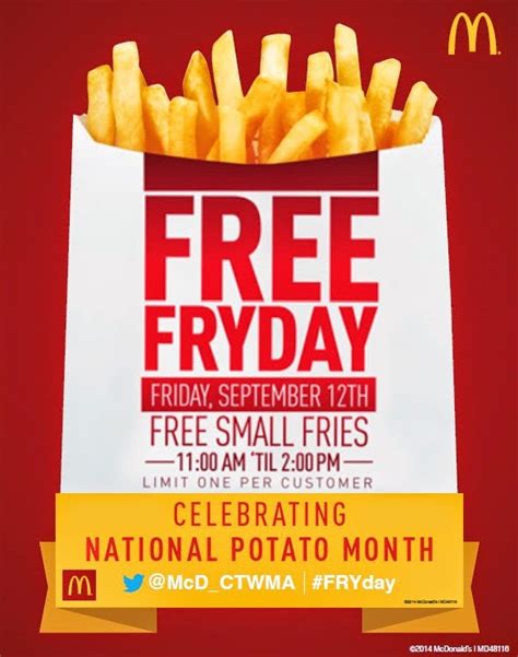 Dave's Cupboard: Free Fries at McDonald's TOMORROW ONLY!